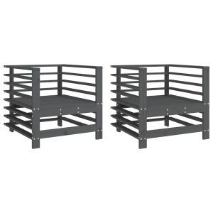 VidaXL Krzesła ogrodowe 2 szt. szare 470420 VidaXL Krzesła ogrodowe 2 szt. szare 470420