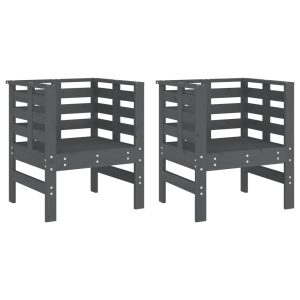 VidaXL Krzesła ogrodowe 2 szt. szare 379079 VidaXL Krzesła ogrodowe 2 szt. szare 379079