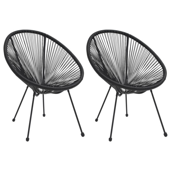 VidaXL Krzesło ogrodowe Czarny rattan 345213
