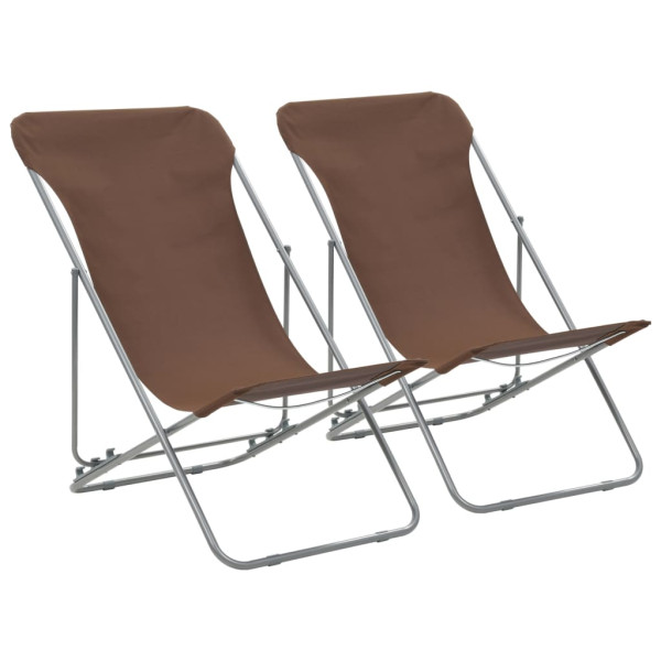 VidaXL Krzesło plażowe Brąz Tkanina 268021