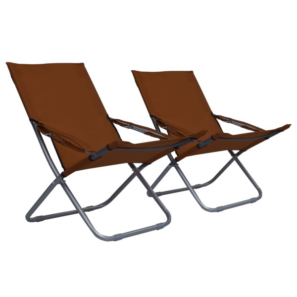 VidaXL Krzesło plażowe Brąz Tkanina 266912