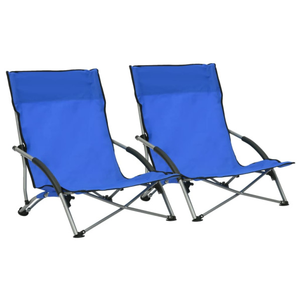 VidaXL Krzesło plażowe Niebieski Tkanina 473322
