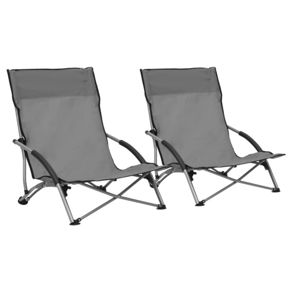 VidaXL Krzesło plażowe Szary Tkanina 473350