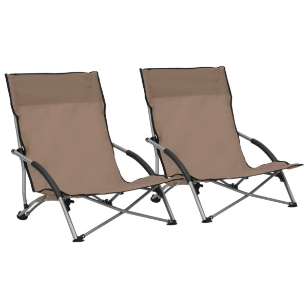 VidaXL Krzesło plażowe Taupe Tkanina 473315