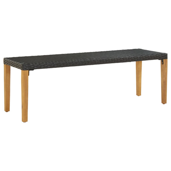 VidaXL Ławka ogrodowa Czarny Technorattan 407781