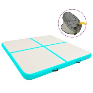 VidaXL Mata gimnastyczna Zielony 200 x 200 x 10 cm PVC 437018 VidaXL Mata gimnastyczna Zielony 200 x 200 x 10 cm PVC 437018