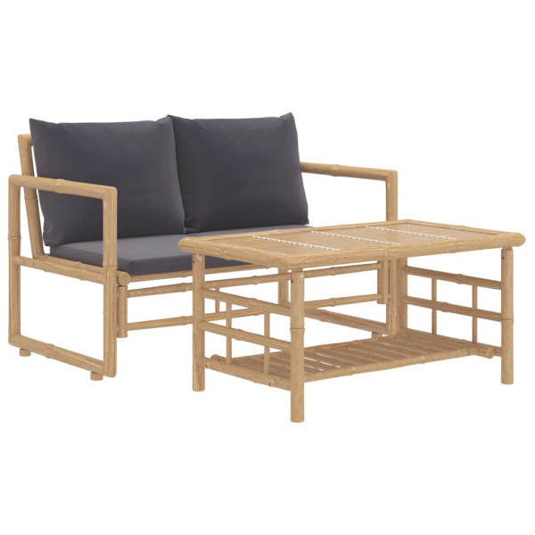 VidaXL meble ogrodowe Szary Bambus 372086