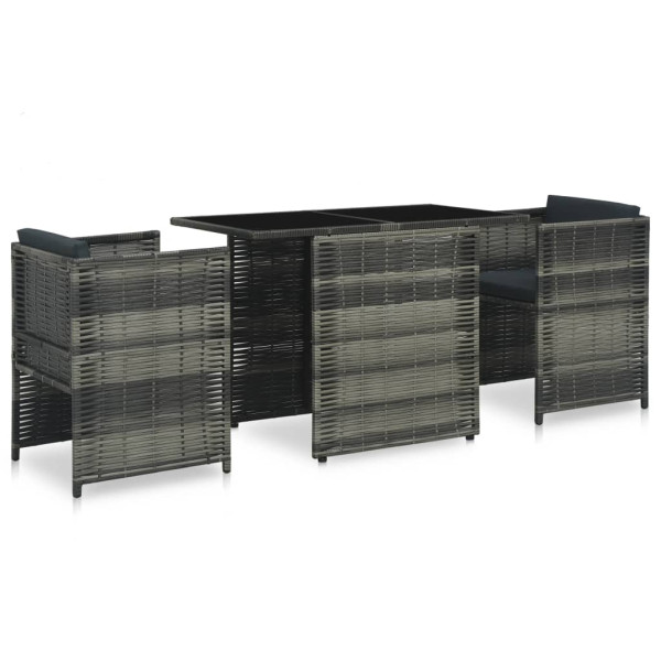 VidaXL Meble ogrodowe Szary Technorattan 372046