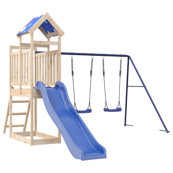VidaXL ogrodowy plac zabaw Brąz Drewno sosnowe 471365