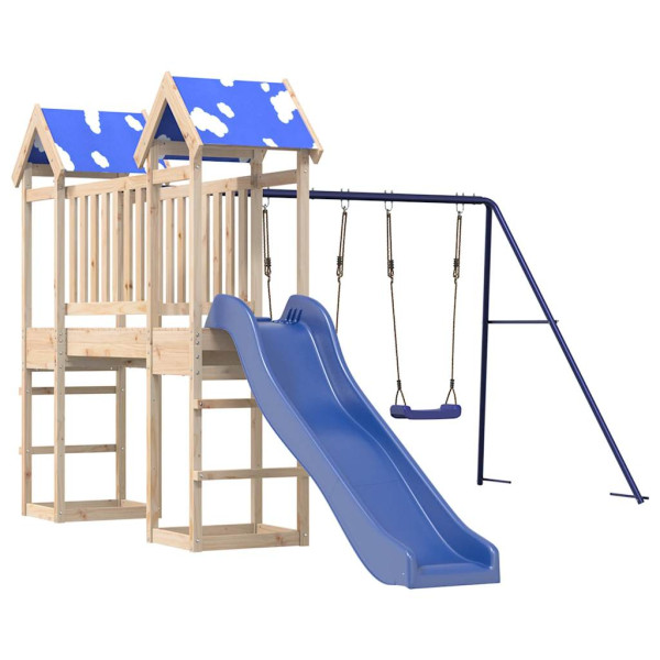 VidaXL ogrodowy plac zabaw Brąz Drewno sosnowe 471468
