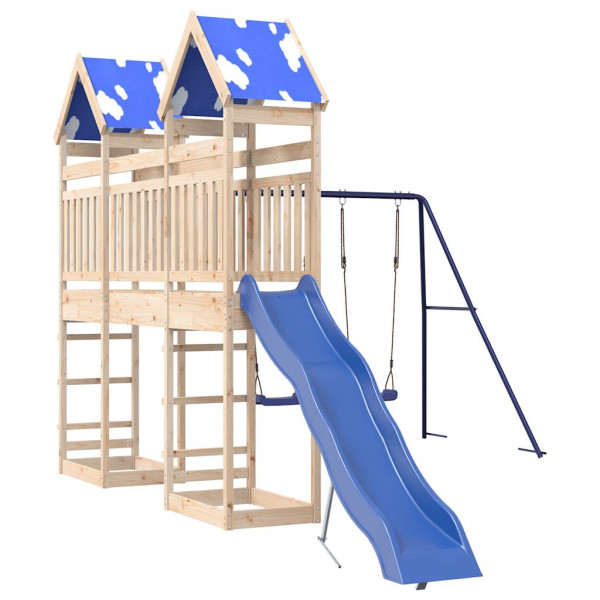 VidaXL ogrodowy plac zabaw Brąz Drewno sosnowe 471484