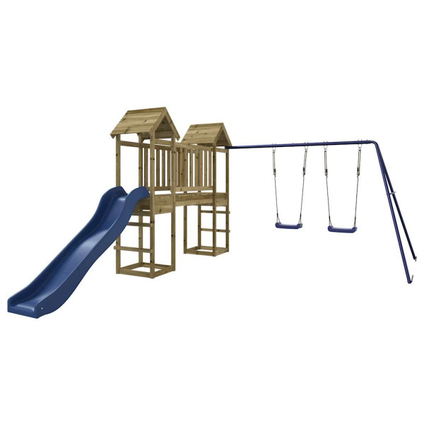 VidaXL ogrodowy plac zabaw Brąz Impregnowane drewno 471399