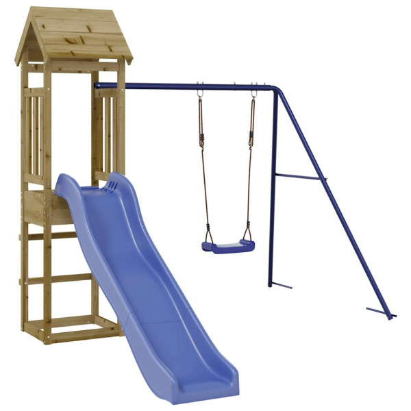 VidaXL ogrodowy plac zabaw Brąz Impregnowane drewno 471456