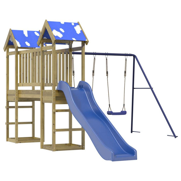 VidaXL ogrodowy plac zabaw Brąz Impregnowane drewno 471475
