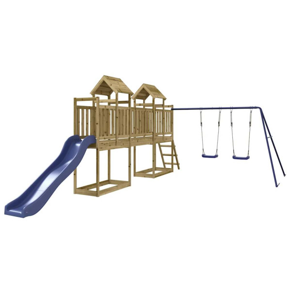 VidaXL ogrodowy plac zabaw Brąz Impregnowane drewno 471479