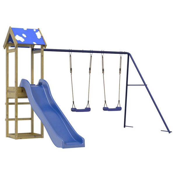 VidaXL ogrodowy plac zabaw Brąz Impregnowane drewno 471537