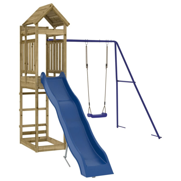 VidaXL ogrodowy plac zabaw Brąz Impregnowane drewno 471538