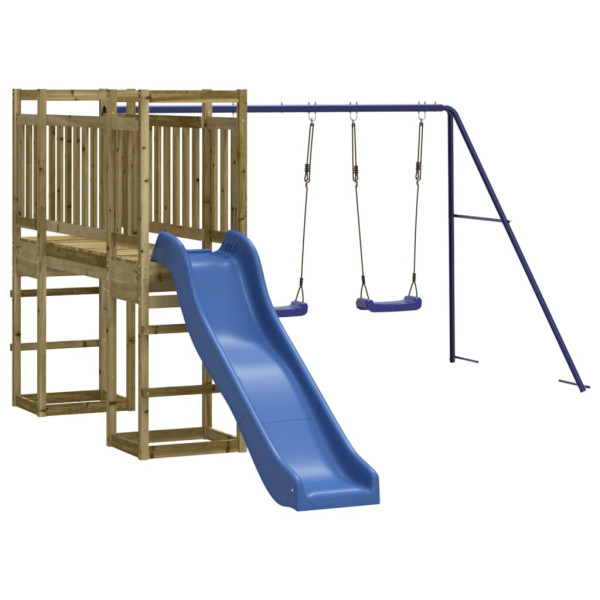 VidaXL ogrodowy plac zabaw Brąz Impregnowane drewno 471545